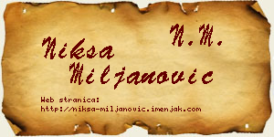 Nikša Miljanović vizit kartica
